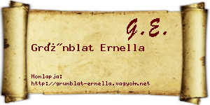 Grünblat Ernella névjegykártya